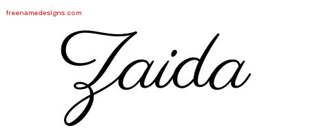 Classic Name Tattoo Designs Zaida Graphic Download