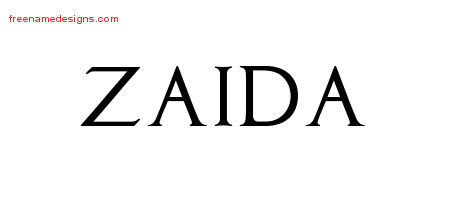Regal Victorian Name Tattoo Designs Zaida Graphic Download