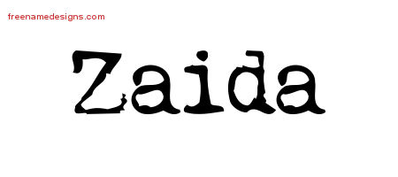 Vintage Writer Name Tattoo Designs Zaida Free Lettering
