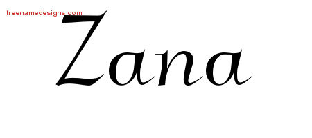 Elegant Name Tattoo Designs Zana Free Graphic
