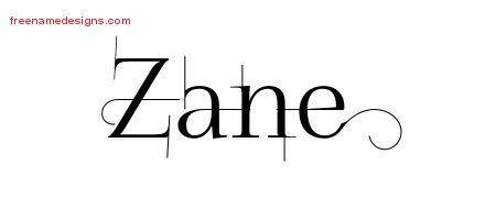 Decorated Name Tattoo Designs Zane Free Lettering