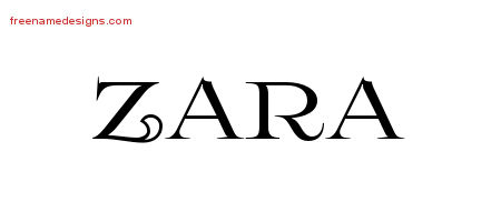 Flourishes Name Tattoo Designs Zara Printable