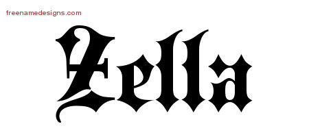 Old English Name Tattoo Designs Zella Free