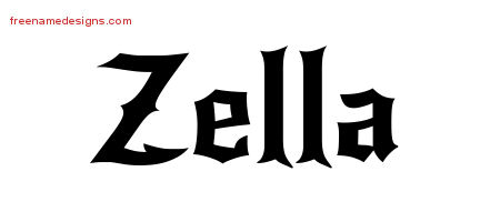 Gothic Name Tattoo Designs Zella Free Graphic