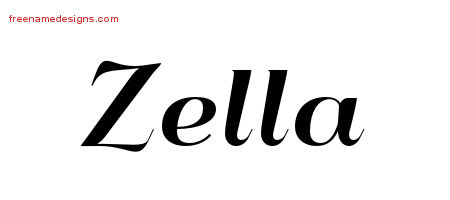 Art Deco Name Tattoo Designs Zella Printable