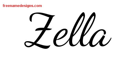 Lively Script Name Tattoo Designs Zella Free Printout