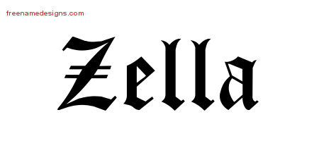 Blackletter Name Tattoo Designs Zella Graphic Download