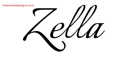 Calligraphic Name Tattoo Designs Zella Download Free