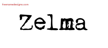 Vintage Writer Name Tattoo Designs Zelma Free Lettering