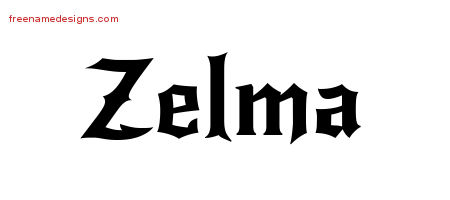 Gothic Name Tattoo Designs Zelma Free Graphic