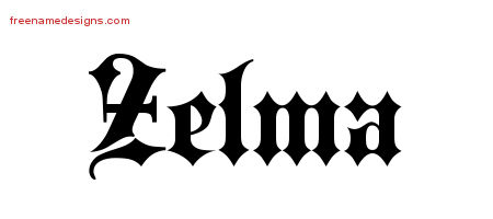 Old English Name Tattoo Designs Zelma Free