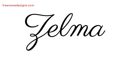 Classic Name Tattoo Designs Zelma Graphic Download