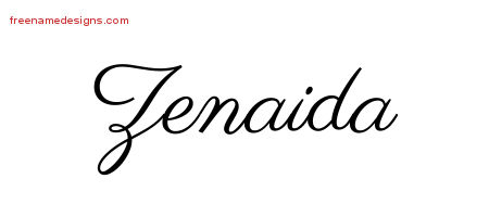 Classic Name Tattoo Designs Zenaida Graphic Download