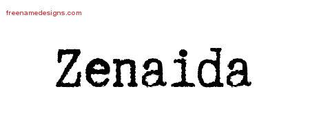 Typewriter Name Tattoo Designs Zenaida Free Download