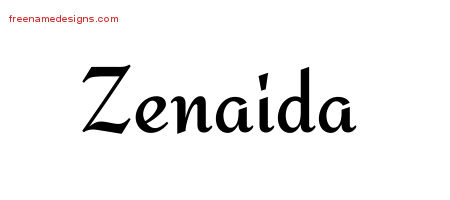 Calligraphic Stylish Name Tattoo Designs Zenaida Download Free