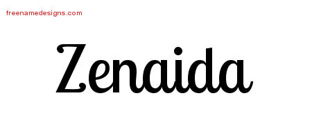Handwritten Name Tattoo Designs Zenaida Free Download