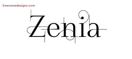 Decorated Name Tattoo Designs Zenia Free
