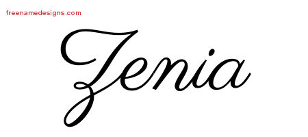 Classic Name Tattoo Designs Zenia Graphic Download