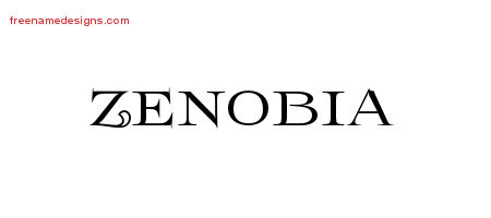 Flourishes Name Tattoo Designs Zenobia Printable