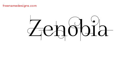 Decorated Name Tattoo Designs Zenobia Free