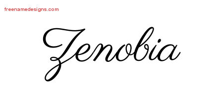 Classic Name Tattoo Designs Zenobia Graphic Download