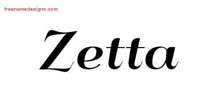 Art Deco Name Tattoo Designs Zetta Printable