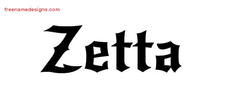 Gothic Name Tattoo Designs Zetta Free Graphic