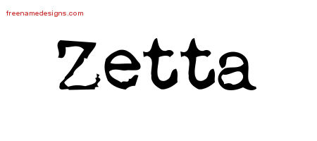 Vintage Writer Name Tattoo Designs Zetta Free Lettering