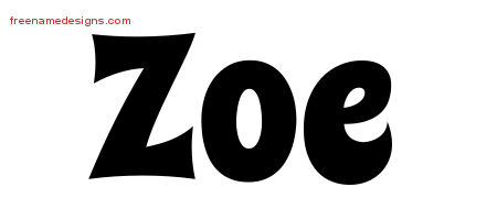 Groovy Name Tattoo Designs Zoe Free Lettering