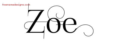 Decorated Name Tattoo Designs Zoe Free