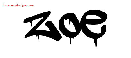 Graffiti Name Tattoo Designs Zoe Free Lettering