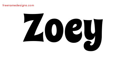 Groovy Name Tattoo Designs Zoey Free Lettering