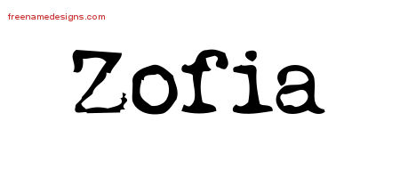 Vintage Writer Name Tattoo Designs Zofia Free Lettering