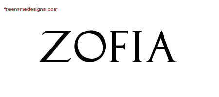 Regal Victorian Name Tattoo Designs Zofia Graphic Download