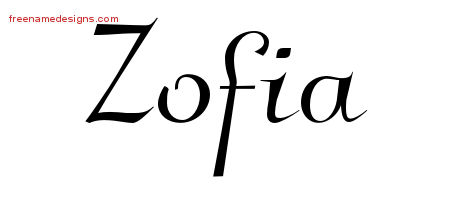 Elegant Name Tattoo Designs Zofia Free Graphic