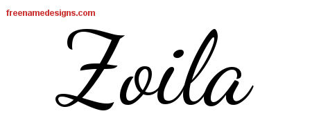 Lively Script Name Tattoo Designs Zoila Free Printout