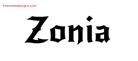 Gothic Name Tattoo Designs Zonia Free Graphic