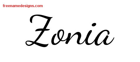 Lively Script Name Tattoo Designs Zonia Free Printout
