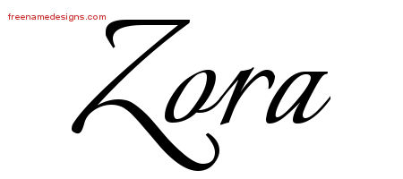 Calligraphic Name Tattoo Designs Zora Download Free
