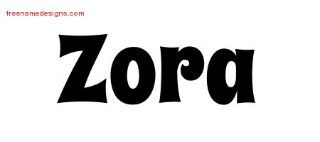 Groovy Name Tattoo Designs Zora Free Lettering